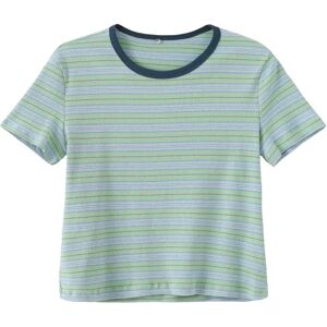 Cubic Striped Rib Knit T-Shirt Green UN female