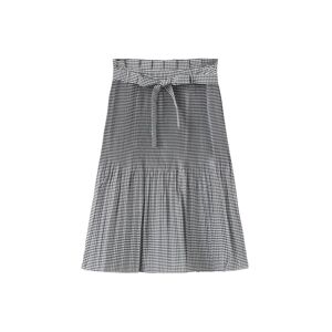 Cubic Plaid Pleated Midi Skirt  S female