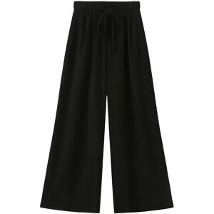 Cubic Wide Leg Casual Pants Black UN female