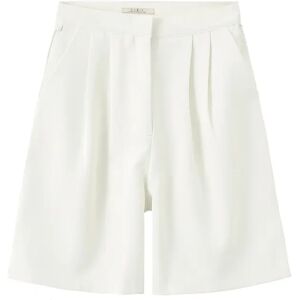 Cubic Pleated Bermuda Shorts White S female