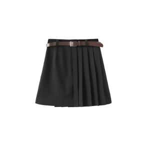 Cubic Asymmetric Pleated Mini Skirt Black XL female