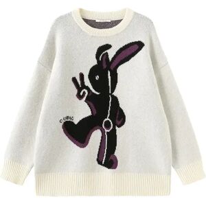 Cubic Oversized Rabbit Knit Sweater White M female