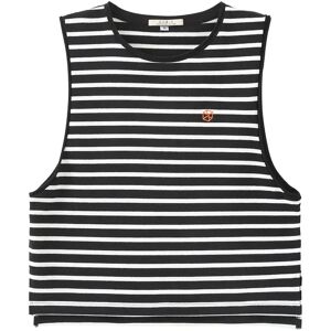 Cubic Striped Loose Fit Tank Top Black M female