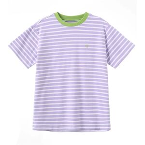 Cubic Oversized Striped T-shirt Purple M female