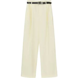 Cubic High Waisted Oversized Pleated Trousers Beige S female