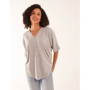 Blue Vanilla Zip Front Top - S/M / GREY - female