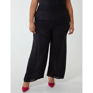 Blue Vanilla Curve Wide Leg Trousers - 26/28 / BLACK - female