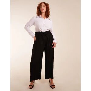 Blue Vanilla Curve Wide Leg Pleated Trousers - 26/28 / BLACK - female