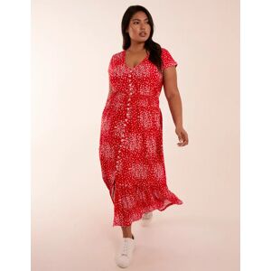 Blue Vanilla Curve Button Through Midi Dress - 18 / RED - female