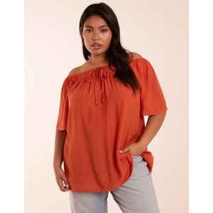 Blue Vanilla Curve Shirred At Front Swing Top - 22/24 / ORANGE - female