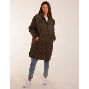 Blue Vanilla Diamond Quilted Coat - S / KHAKI - female