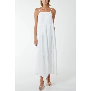 Blue Vanilla Drawstring Tier Maxi Dress - M / IVORY - female