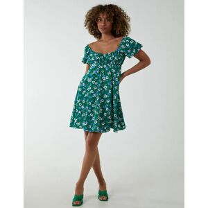 Blue Vanilla Ruched Bust Long Sleeve Mini Dress - 10 / GREEN - female