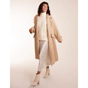 Blue Vanilla Longline Tailored Coat - M / OATMEAL - female