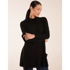 Blue Vanilla Roll Neck Oversized Pocket Jumper - S/M / BLACK - female