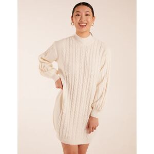 Blue Vanilla Cable Knit Dress - S / IVORY - female