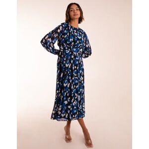 Blue Vanilla Blue Animal Keyhole Raglan Midi Dress - 14 / BLUE - female