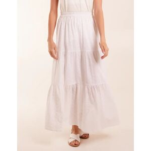 Blue Vanilla Broderie Detail Maxi Skirt - M / WHITE - female