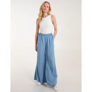 Blue Vanilla Tencel Wide Leg Trouser - L / MID DENIM - female