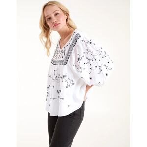 Blue Vanilla Embroidered All Over Blouse - S / IVORY - female