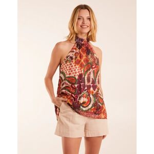 Blue Vanilla Halter Neck Top - 12 / TERRACOTTA - female