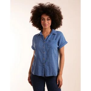 Blue Vanilla Button Front Shirt - S / DENIM - female