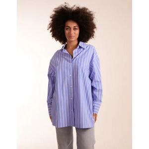 Blue Vanilla Oversized Pinstripe Shirt - S/M / BLUE - female