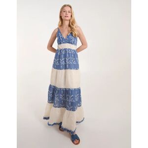 Blue Vanilla Embroidered Block Out Stripe Cami Dress - 10 / BLUE - female