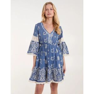 Blue Vanilla Embellished And Embroidered Mini Dress - 12 / BLUE - female