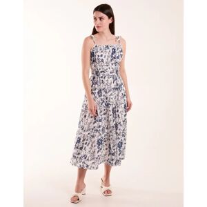 Blue Vanilla Chintz Print Elastic Smock Dress - S / BLUE - female