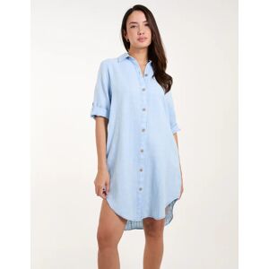 Blue Vanilla Button Down Shirt Dress - S/M / Light Denim - female