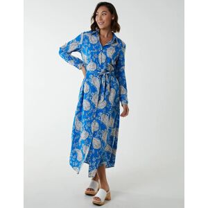 Blue Vanilla Paisley Belted Dress - 12 / BLUE - female