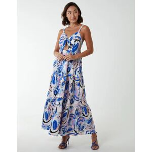 Blue Vanilla Abstract Tie Detail Dress - 8 / BLUE - female