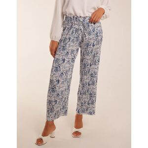 Blue Vanilla Paisley Wide Leg Culotte Trousers - L / BLUE - female