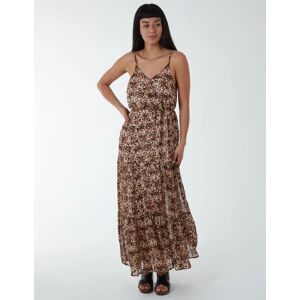 Blue Vanilla Soft Animal Print Wrap Dress - 8 / BROWN - female