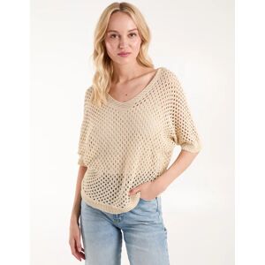 Blue Vanilla Cotton Crochet V-Neck Top - ONE / STONE - female