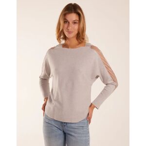 Blue Vanilla Diamante Chevron Batwing Jumper - M/L / GREY - female