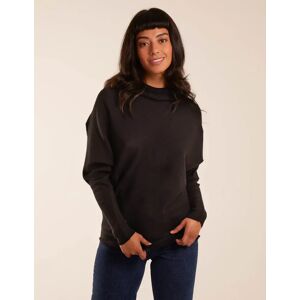 Blue Vanilla Oversized Roll Neck Batwing Jumper - S/M / BLACK - female