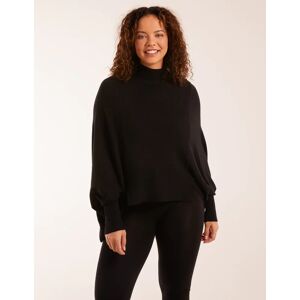 Blue Vanilla Batwing High Neck Jumper - ONE / BLACK - female