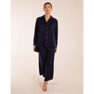Blue Vanilla Long Sleeve Shirt & Wide Leg Trouser Set - S/M / NAVY - female