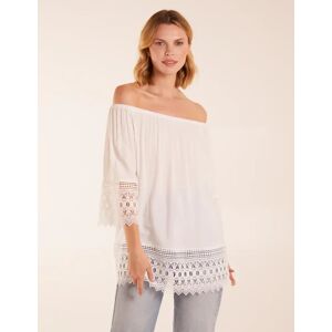 Blue Vanilla Round Neck Detail Blouse - M/L / IVORY - female