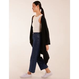 Blue Vanilla Ribbed Longline Cardigan - ONE / BLACK - female