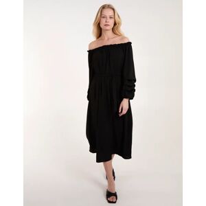 Blue Vanilla Puff Sleeve Bardot Dress - ONE / BLACK - female