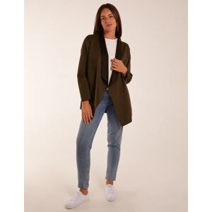 Blue Vanilla Suede Look Waterfall Jacket - ONE / KHAKI - female