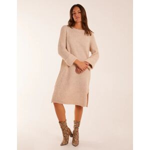 Blue Vanilla Knitted Ribbed Jumper Dress - ONE / BEIGE - female