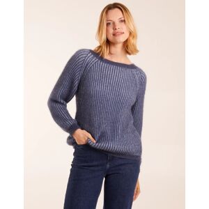 Blue Vanilla Brushed Two Tone Fluffy Jumper - ONE / DENIM - female