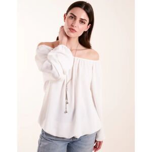 Blue Vanilla Necklace Bardot Elasticated Top - M/L / IVORY - female