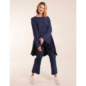 Blue Vanilla Sweatshirt With Sateen Tunic Insert - ONE / NAVY - female