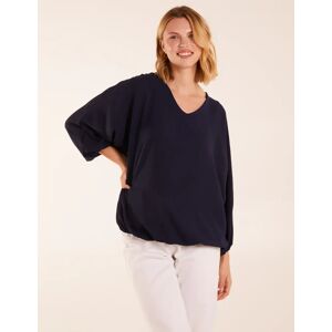 Blue Vanilla V Neck Puff Sleeve Blouse - ONE / NAVY - female