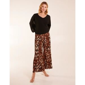 Blue Vanilla Abstract Cheetah Pleated Trousers - S/M / BROWN - female